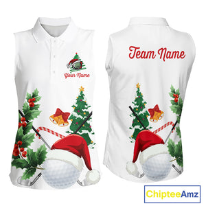Christmas golf ball clubs Women Sleeveless polo shirts Custom Christmas team golf jerseys NQS10805