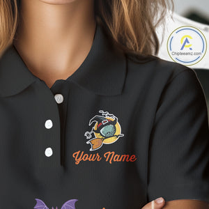 Funny pumpkin golf ball clubs Women's polo golf shirts Custom Halloween team golf jerseys NQS10807