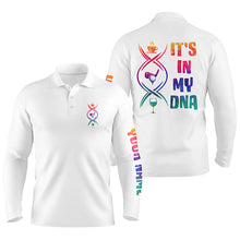 Load image into Gallery viewer, Watercolor white Men golf polo shirts custom coffee golf wine it's in my DNA best mens golf wear NQS6081