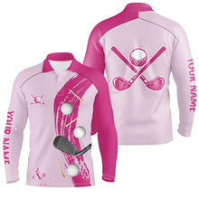 Load image into Gallery viewer, Personalized golf polos shirts for mens custom golf ball clubs Golf items golf wears for mens | Pink NQS7589