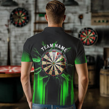 Load image into Gallery viewer, Black and Green Light Dart Polo, Quarter Zip Shirt For Men Custom Dart Jerseys For Team NQS9332