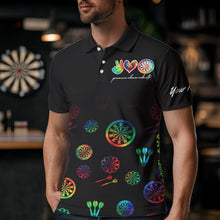 Load image into Gallery viewer, Personalized Colorful tie dye Black Camo Darts Shirts For Men Custom Peace Love Darts Team Jerseys NQS9484