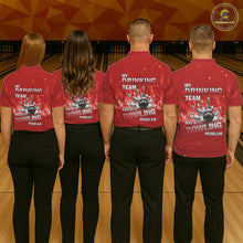 Load image into Gallery viewer, Personalized Red Flame Funny Bowling shirts for Men My drinking team has a bowling problem NQS11615