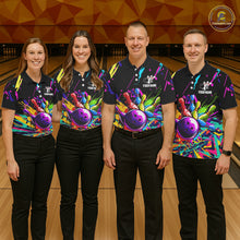 Load image into Gallery viewer, Colorful bowling jerseys Bowling Polo, 1/4 Zip Shirt for Men Custom Bowling Team shirts for bowlers NQS7597