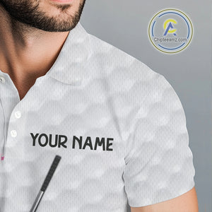 Breast cancer Mens golf polo shirts custom Pink ribbon pattern golf clubs team golf tops for men NQS10423