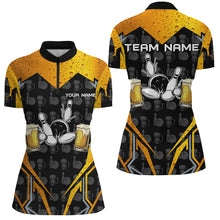 Load image into Gallery viewer, Black Camo Bowling Beer customize bowling shirts for women, Team bowling jerseys gift for bowlers NQS8224