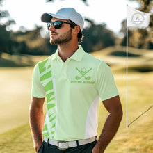 Load image into Gallery viewer, Green Men golf polo shirts custom golf outfits for men, Gift for golf lovers NQS10849