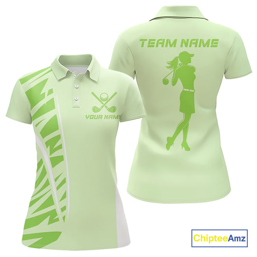 Green Women golf polo shirts custom golf outfits for ladies, Gift for golf lovers NQS10849