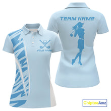Load image into Gallery viewer, Blue Women golf polo shirts custom golf outfits for ladies, Gift for golf lovers NQS10850