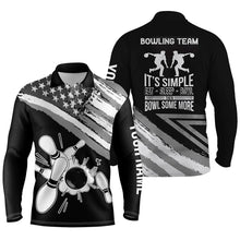 Load image into Gallery viewer, Black personalized bowling shirt for men – custom name design side view