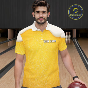 Custom Funny Beer Bowling Polo, Quarter Zip Shirts For Men My drinking team has a bowling problem NQS10638