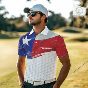 Mens golf polo shirts Texas flag patriotic custom name golf shirts for men, gift for the golfers NQS9968