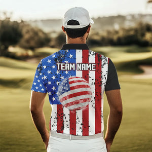 Personalized Black Camo Golf Polo Shirts For Men Custom American Flag patriotic golf shirts outfit NQS9698