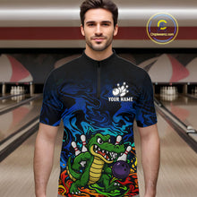 Load image into Gallery viewer, Colorful Funny Alligator Bowling Shirts for Men Custom Bowling Team Jersey, Gift For Bowlers NQS11755