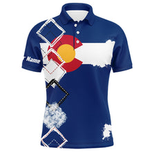 Load image into Gallery viewer, Mens golf polo shirts Colorado flag patriot custom name golf shirts for men, gift for the golfers NQS8075