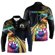 Load image into Gallery viewer, Colorful Bowling Polo, Quarter zip shirts For Men Custom Team Bowling Jerseys, Gift For Bowlers NQS8990