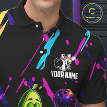 Load image into Gallery viewer, Colorful bowling jerseys funny avocado Bowling Shirts for Men Custom Bowling Team shirts for bowlers NQS11520