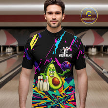 Load image into Gallery viewer, Colorful bowling jerseys funny avocado Bowling Shirts for Men Custom Bowling Team shirts for bowlers NQS11520