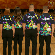 Load image into Gallery viewer, Colorful bowling jerseys funny avocado Bowling Shirts for Men Custom Bowling Team shirts for bowlers NQS11520