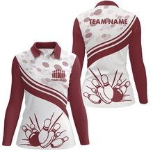 Load image into Gallery viewer, white personalized bowling shirt for women – custom name design side view