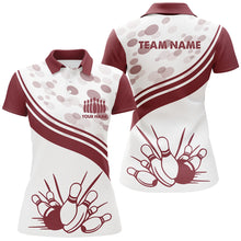 Load image into Gallery viewer, Custom white bowling shirt for women – personalized team jersey front view