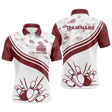 Load image into Gallery viewer, Custom white bowling shirt for men – personalized team jersey front view