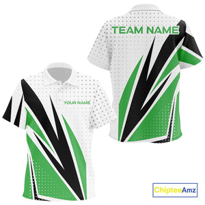 Black, White and Green Golf polo shirts For Kid custom Kid golf top, unique golf gift NQS10010