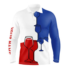 Load image into Gallery viewer, Red, White and Blue Mens golf polo shirts custom Golf wine men's golf apparel, gifts for the golfer NQS8337
