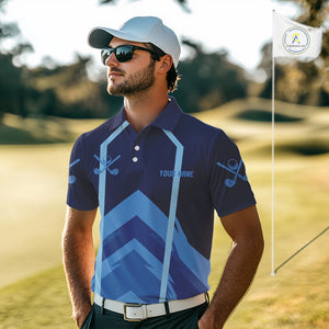 Golf polo shirts For Mens custom team mens golf top, unique golf gifts | Blue NQS10015
