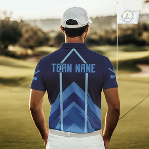 Golf polo shirts For Mens custom team mens golf top, unique golf gifts | Blue NQS10015