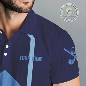 Golf polo shirts For Mens custom team mens golf top, unique golf gifts | Blue NQS10015
