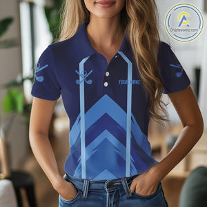 Golf polo shirts For Women custom team ladies golf top, unique golf gifts | Blue NQS10015