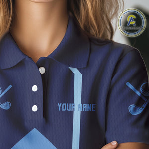 Golf polo shirts For Women custom team ladies golf top, unique golf gifts | Blue NQS10015