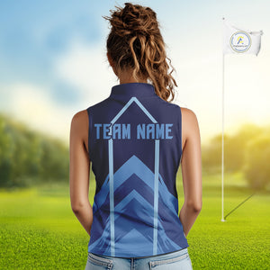 Sleeveless Golf polo shirts For Women custom team ladies golf top, unique golf gifts | Blue NQS10015