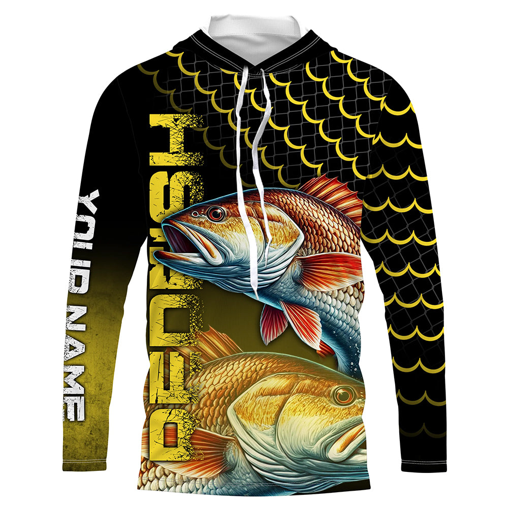 Redfish puppy drum fishing custom Performance Long Sleeve UV protection shirt NQS1040