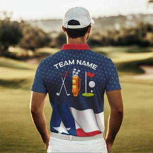 Texas Flag Golf Polo Shirts For Men Custom Team Name golf tops for mens, patriotic golf gifts NQS9769