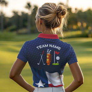 Texas Flag Golf Polo Shirts For Women Custom Team Name ladies golf tops, patriotic golf gifts NQS9769