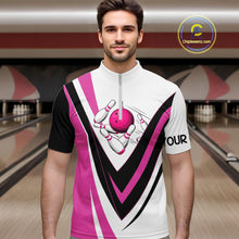 Load image into Gallery viewer, Custom Funny Bowling shirts for men I'm not swearing, I'm using my bowling words Pink bowl shirts NQS11547