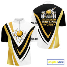 Load image into Gallery viewer, Custom Funny Bowling shirts for men I'm not swearing, I'm using my bowling words Gold bowl shirts NQS11548