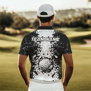 Black and White broken Golf ball Polo shirt for men Custom Team golf uniform mens golf tops NQS9787