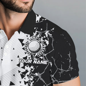Black and White broken Golf ball Polo shirt for men Custom Team golf uniform mens golf tops NQS9787