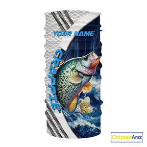 Blue and White Camo Crappie fishing Custom name sun protection Crappie fishing team jerseys NQS10555