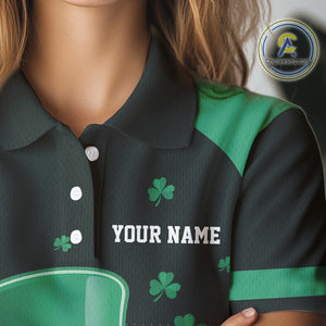Green clover Golf Ball Women's polo golf shirts Custom St Patrick team golf top for ladies NQS10777