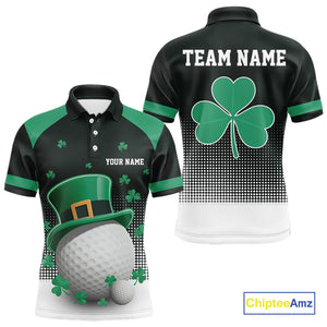 Green clover Golf Ball Mens polo golf shirts Custom St Patrick team golf top for men NQS10777