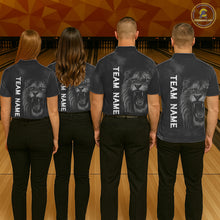 Load image into Gallery viewer, Lightning Thunder Smoke Lion Bowling Polo, 1/4 Zip Shirts For Men Custom Lion Team Bowling Jerseys NQS11162