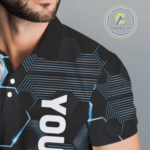 Blue and Black golf clubs Mens golf polo shirts custom name golf outfit men, personalized golf gifts NQS10212
