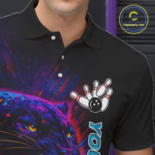 Load image into Gallery viewer, Colorful Panther Bowling Jerseys Bowling Shirt for Men Custom Bowling Team shirts for bowlers NQS11186