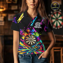 Load image into Gallery viewer, Personalized Colorful Darts Shirt For Women Custom Darts Team Jersey Polo &amp; 1/4 Zip Shirts NQS11374