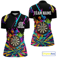 Load image into Gallery viewer, Personalized Colorful Darts Shirt For Women Custom Darts Team Jersey Polo &amp; 1/4 Zip Shirts NQS11374