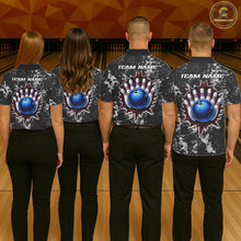Load image into Gallery viewer, American Flag grunge Bowling polo shirts, 1/4 zip shirt for men Custom patriotic team bowling jerseys NQS11405